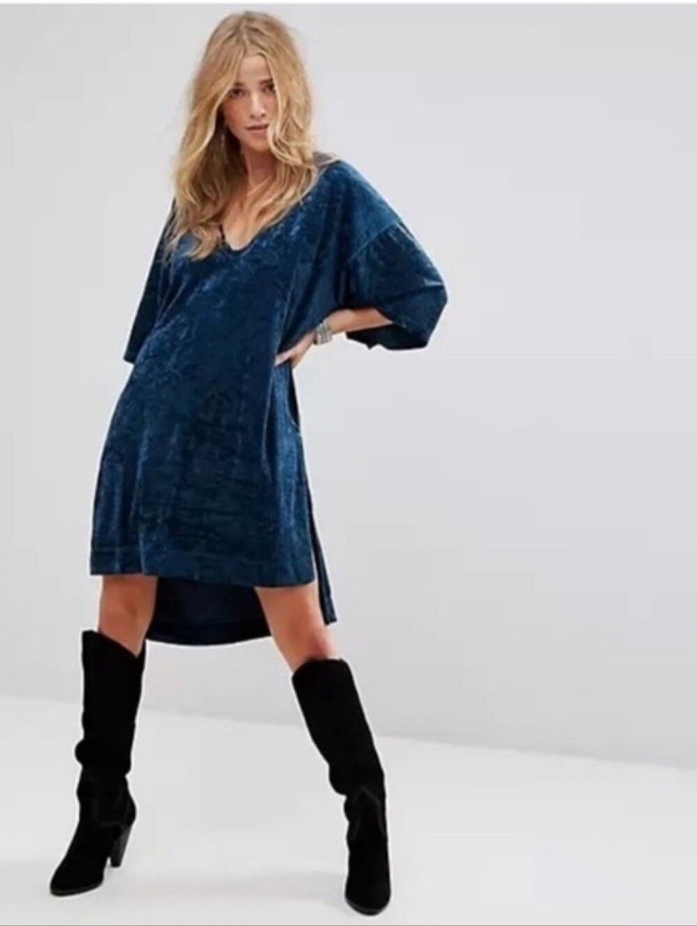 Free People Blue Velvet Tunic - NWT! - Picture 10 of 16